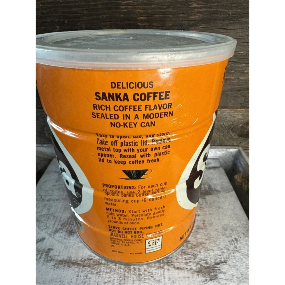 Sanka‎ Regular Grind Coffee 32oz Unopened Antique Full Can